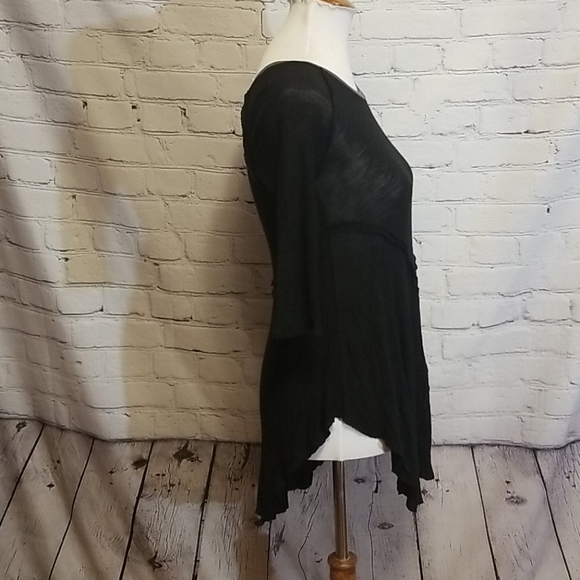 Intimately Free People Black Knit Top Asymmetrical NWT - Picture 3 of 6
